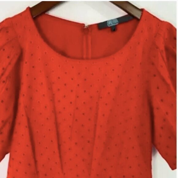 Anthropologie Eva Franco Reeves Eyelet Peplum Blouse - Picture 2 of 3